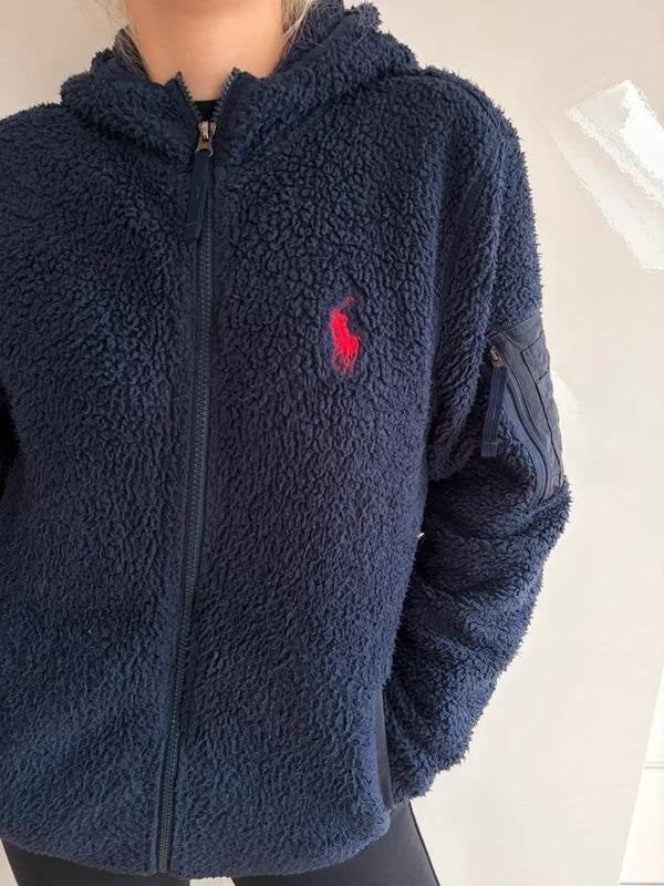 Polo Ralph Lauren XS vest fleecejas donkerblauw hoodie, Blauw, Ophalen of Verzenden, Maat 46 (S) of kleiner, Polo Ralph Lauren