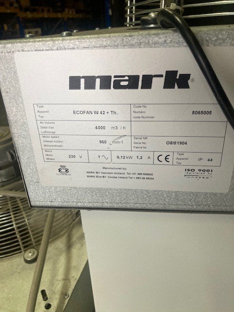 Mark Ecofan W42 Industriële Ventilator + toeren regelaar, Ophalen, Gebruikt, Plafondventilator