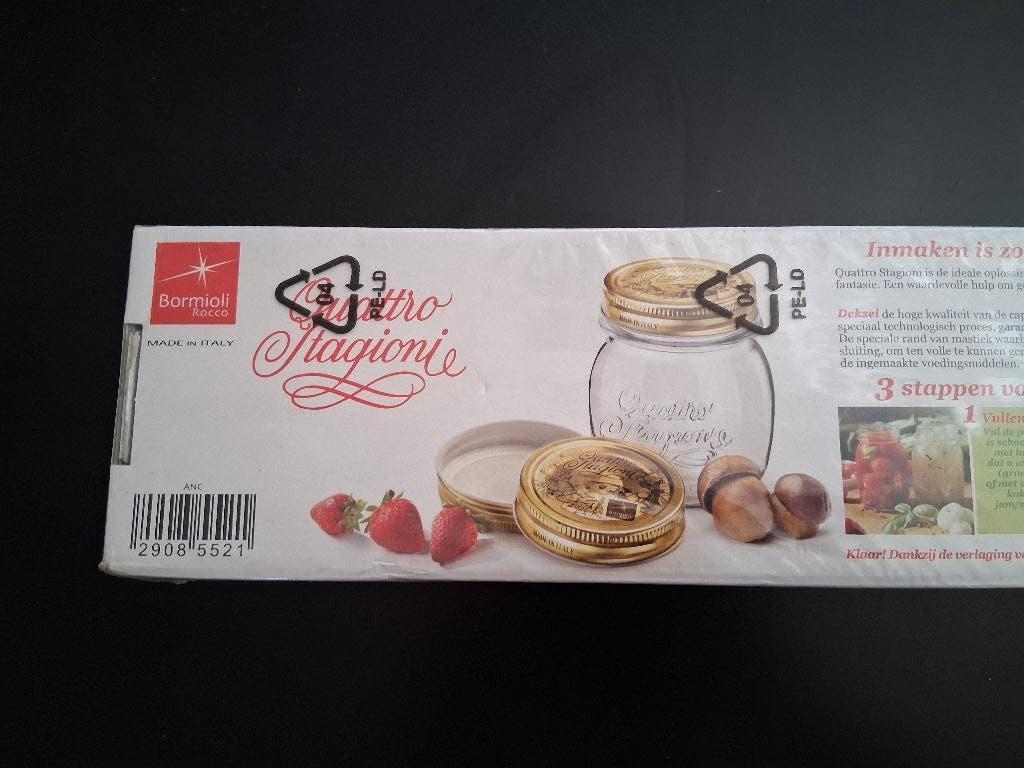 Bormioli inmaakpotten glas nieuw, Huis en Inrichting, Nieuw, Ophalen of Verzenden, Overige merken, Glas