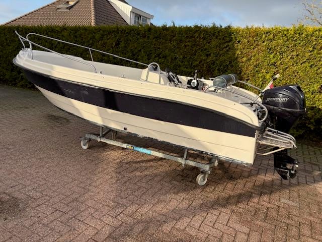 Consoleboot 4.50 met Tohatsu 9.8 PK 4 Takt (bj 2007), Watersport en Boten, Vis- en Consoleboten, Gebruikt, Polyester, Overige brandstoffen