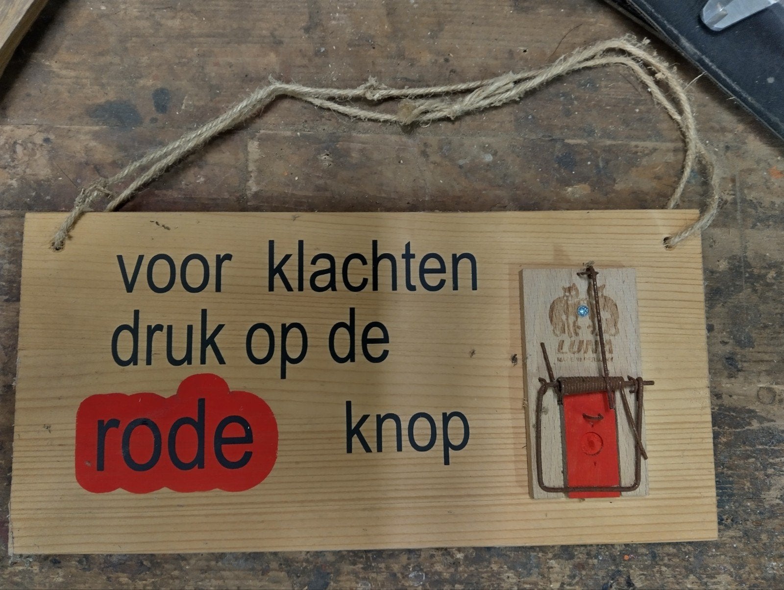 Klachtenbordje, Tekstbord, Gebruikt, 35 cm, 15 cm