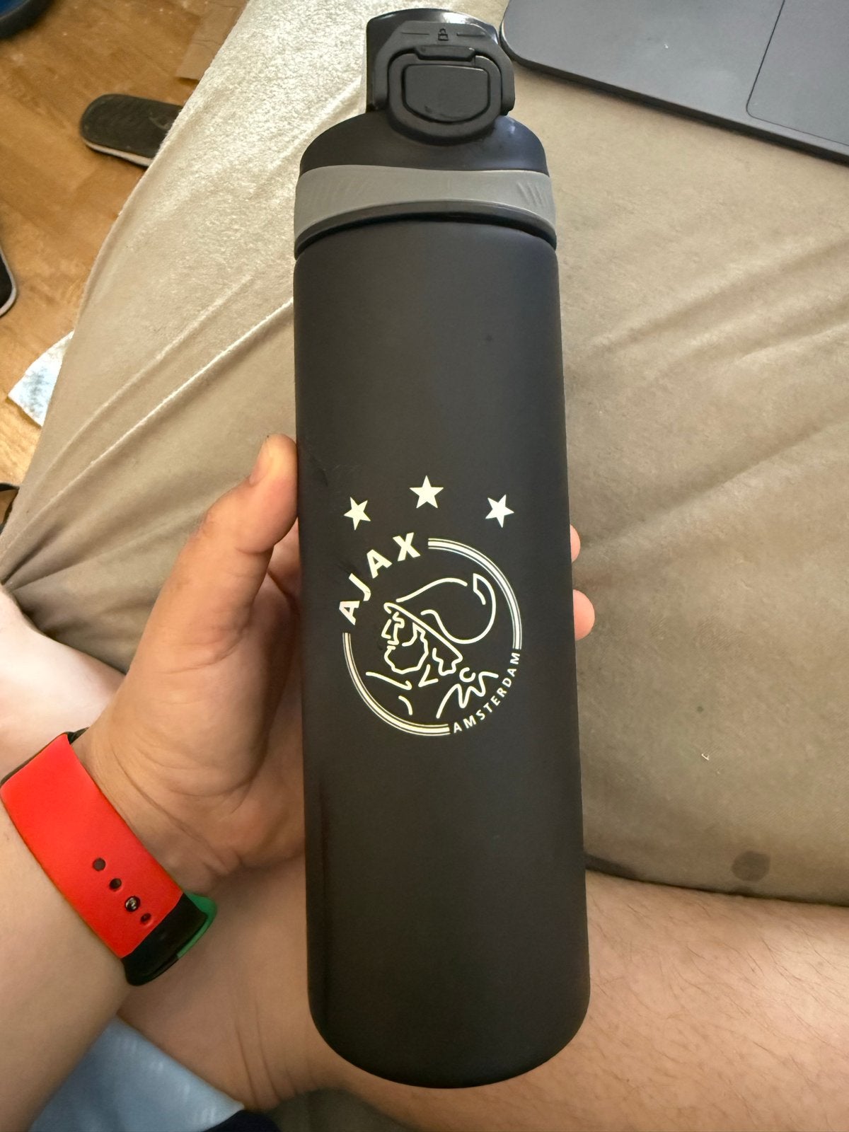 Ajax bidon - Zwart met wit logo, Ophalen of Verzenden, Nieuw, Zwart, Kunststof