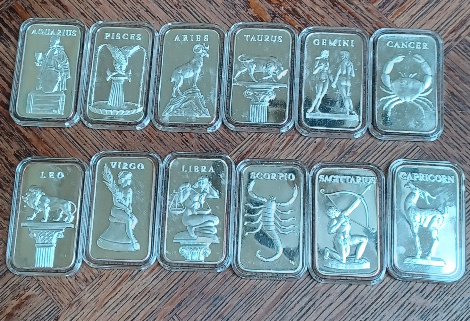 Complete set mini baartjes Sterrenbeelden, Ophalen of Verzenden, Zilver