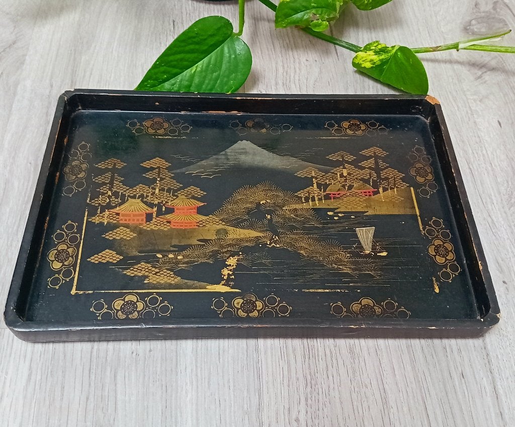 aziatisch dienblad, Verzenden, Rechthoekig, Hout