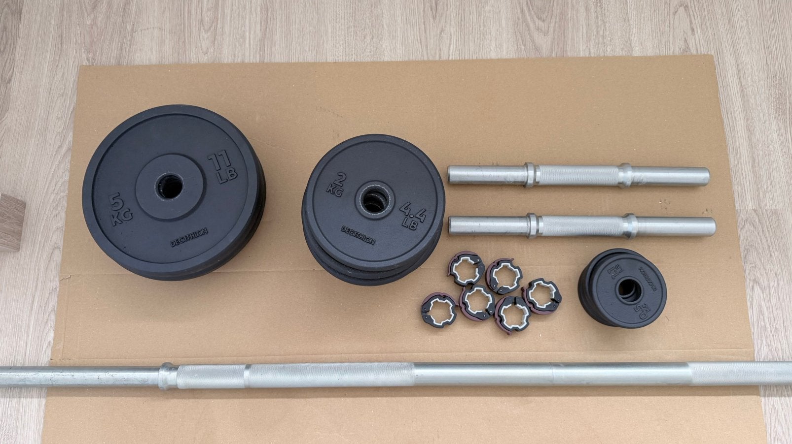 Dumbell en halterset, Ophalen, Zo goed als nieuw, Armen, Halterset