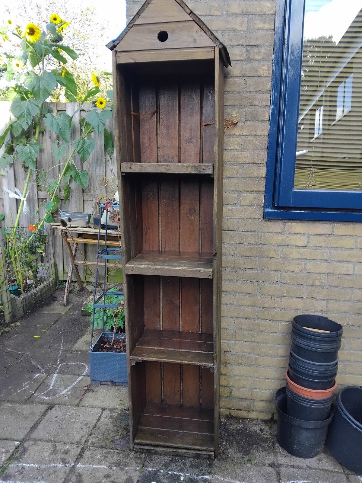 Houten buitenkast met dakje, Ophalen, Gebruikt