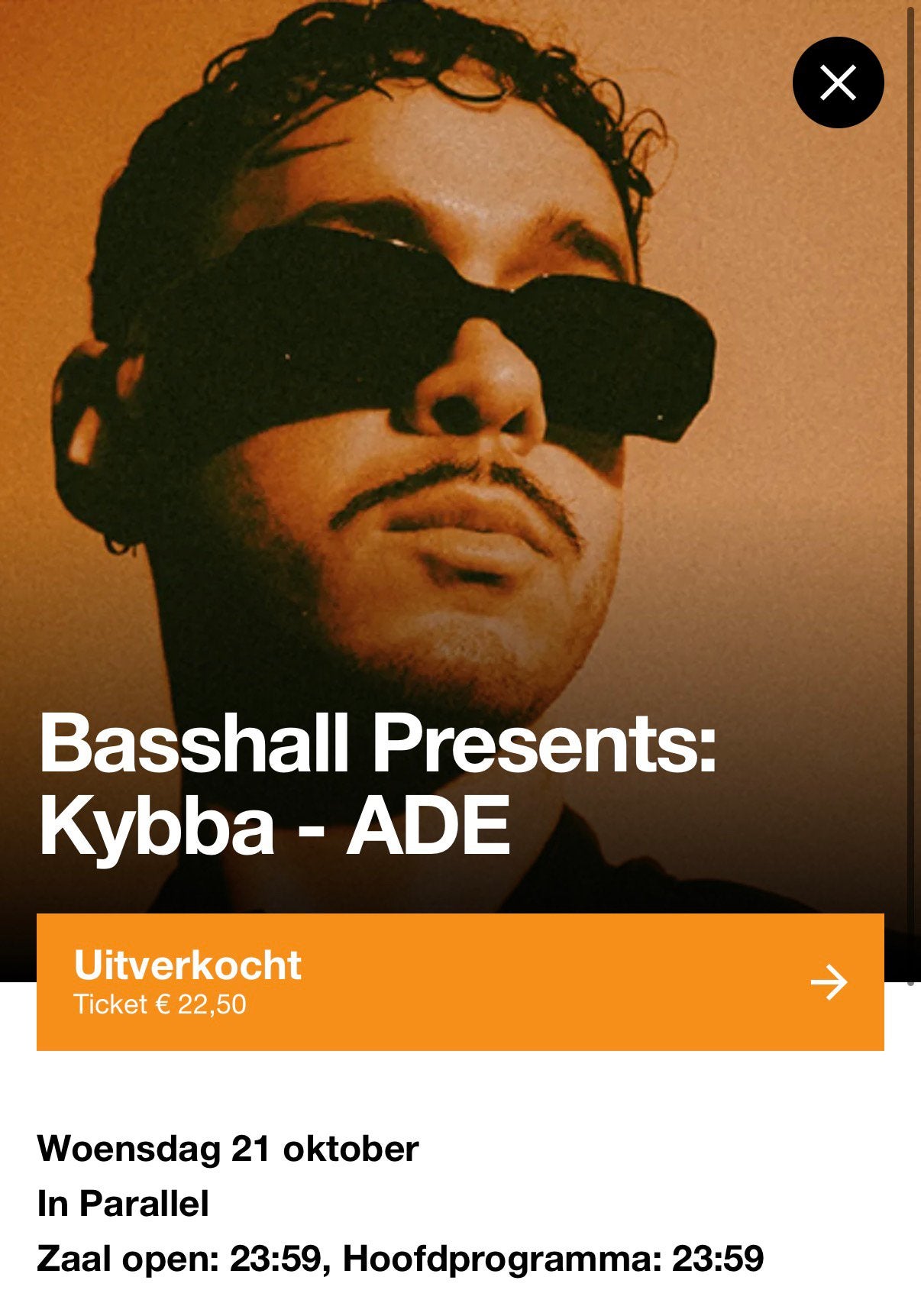 Kybba Basshall ADE 4 tickets Parallel, Tickets en Kaartjes, Twee personen