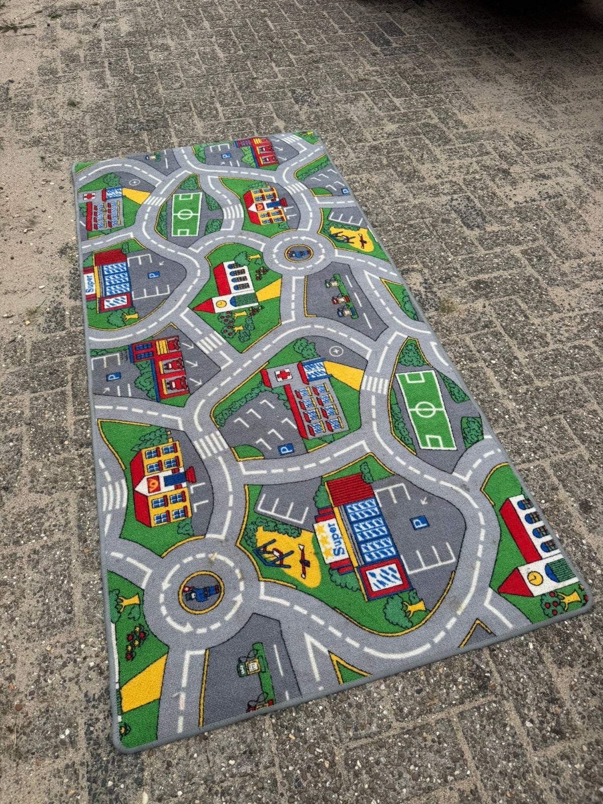 Speel mat met auto wegen., Ophalen, Zo goed als nieuw
