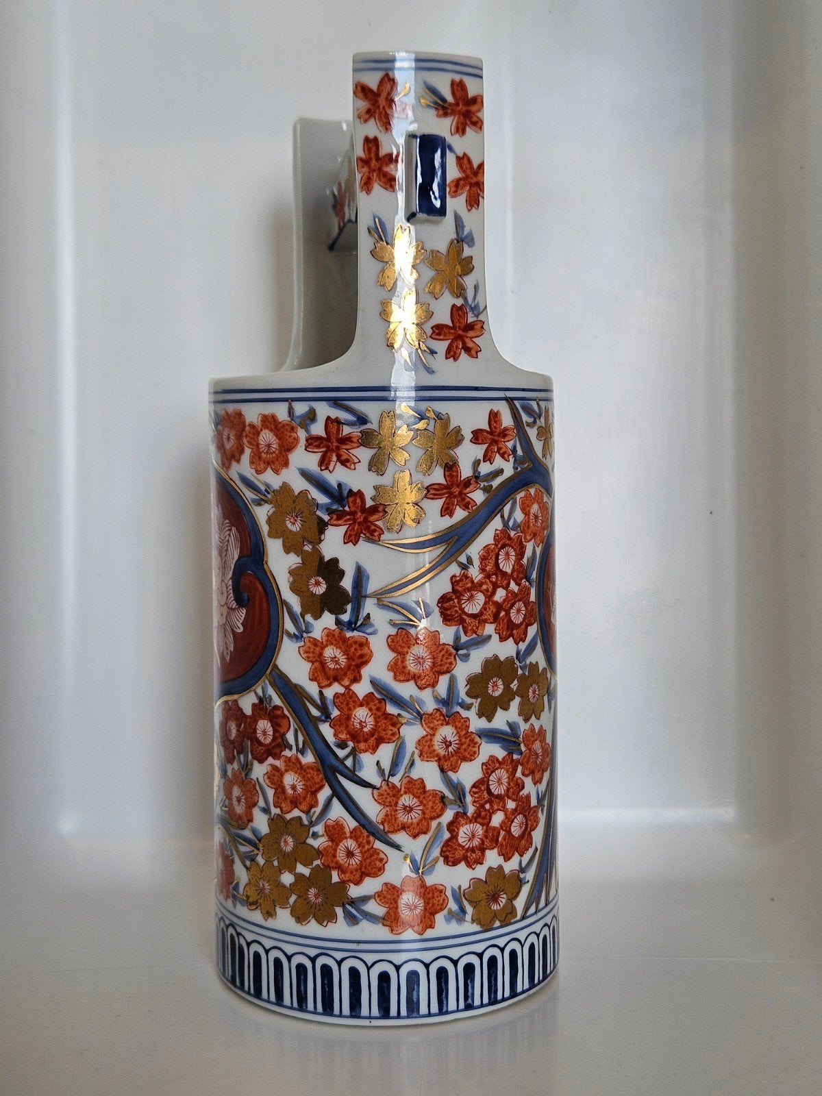 Vintage Japans porselein vaas Imari Japan handbeschilderd, Ophalen of Verzenden