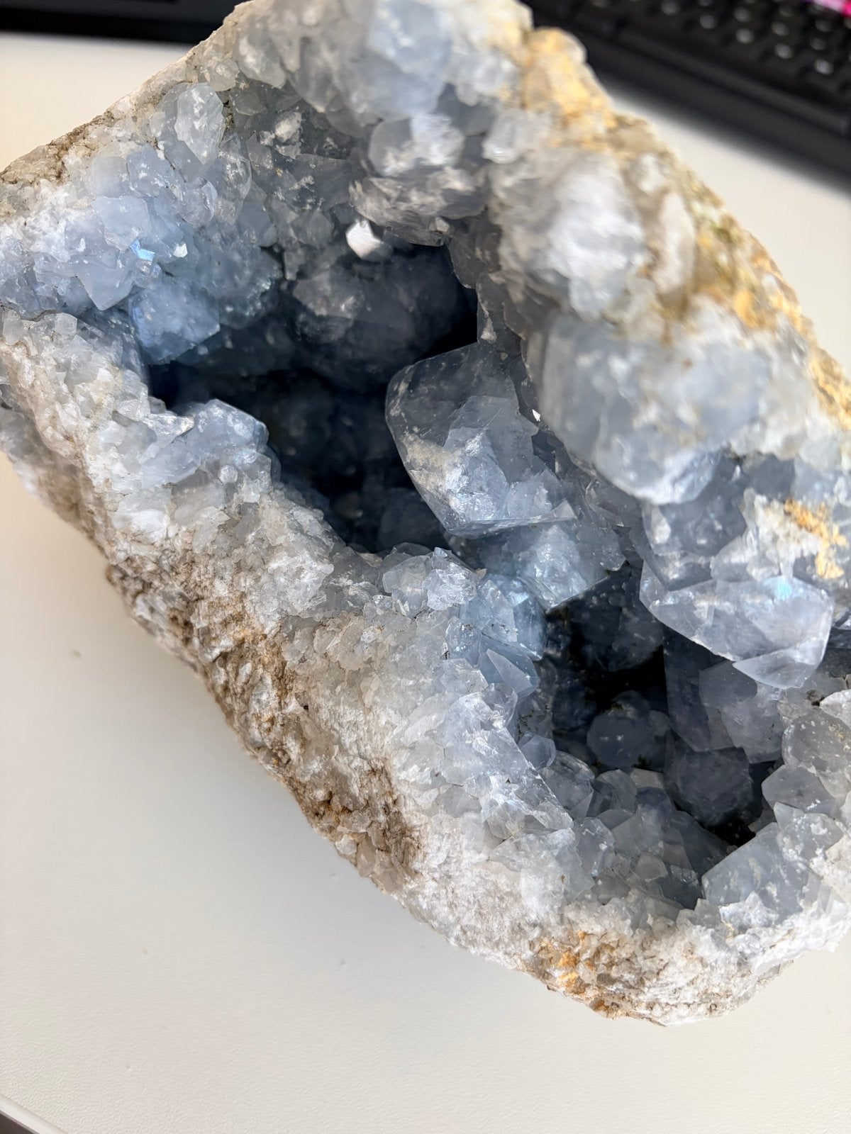 Prachtige Celestine Geode - Natuurlijke Kristalformatie, Ophalen, Mineraal