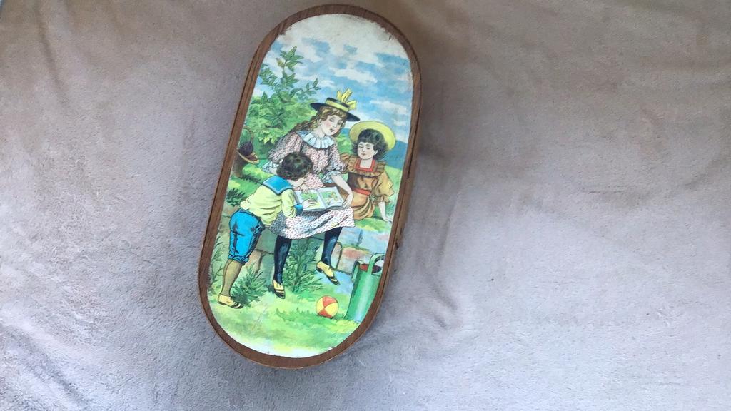 Leuke antieke spanen doos, Ophalen of Verzenden
