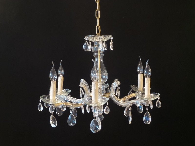 Klassieke maria theresia kroonluchter heeft 6 lichtpunten, Huis en Inrichting, Ophalen, Gebruikt, E14 (klein)