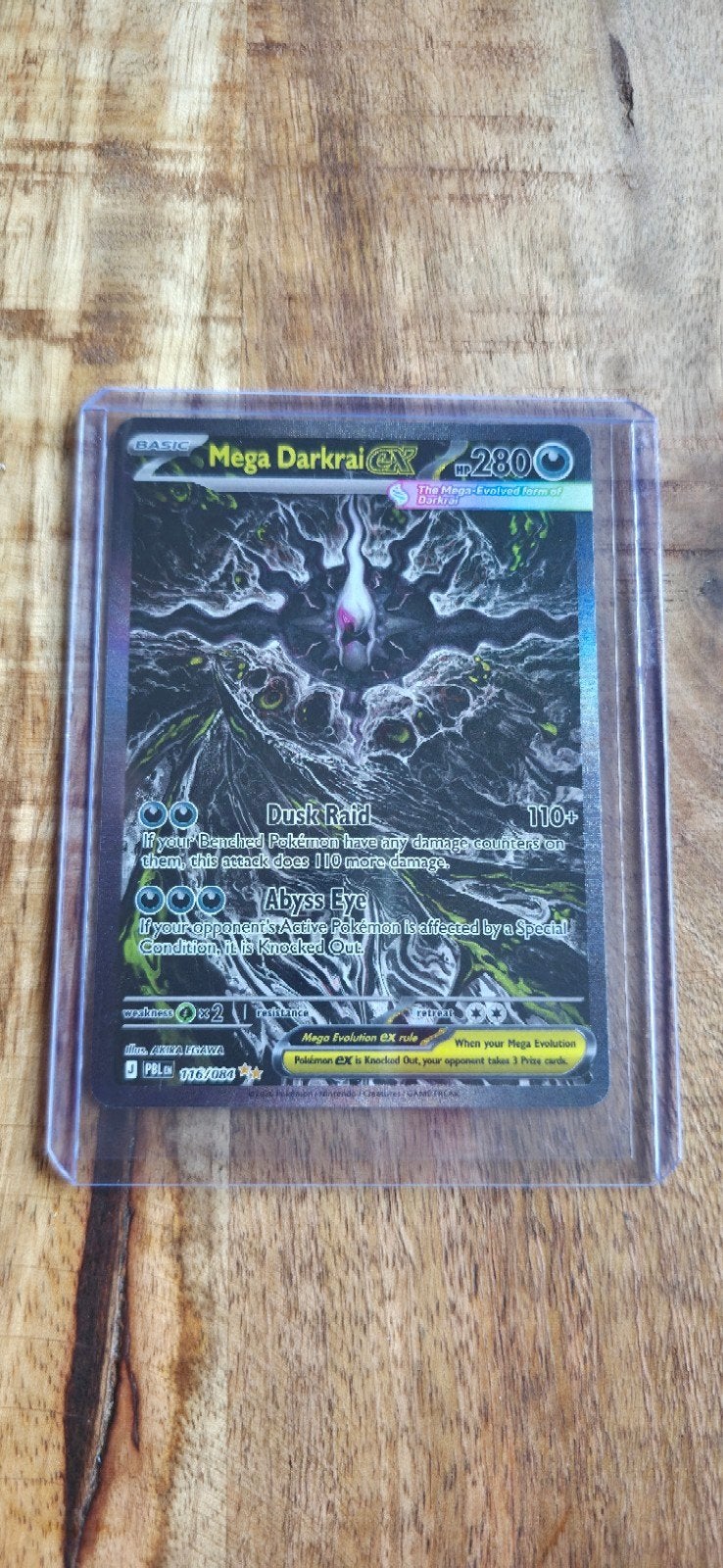 Mega Darkrai EX Pokémon kaart - Zeldzaam en Foil, Ophalen, Zo goed als nieuw, Losse kaart, Foil