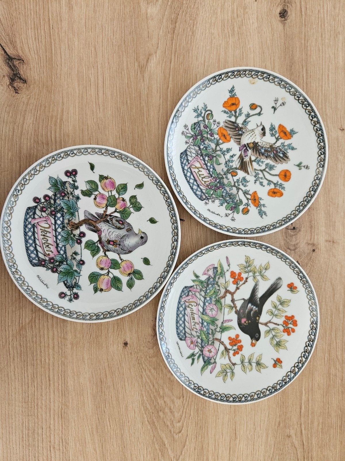 Set van 3 Old Wawel sierborden - Maanden van het Jaar, Ophalen of Verzenden