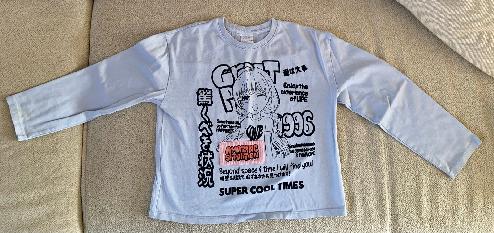 Zara longsleeve met leuke print - iets dikker katoen, Kinderen en Baby's, Ophalen of Verzenden, Zo goed als nieuw, Meisje, Shirt of Longsleeve