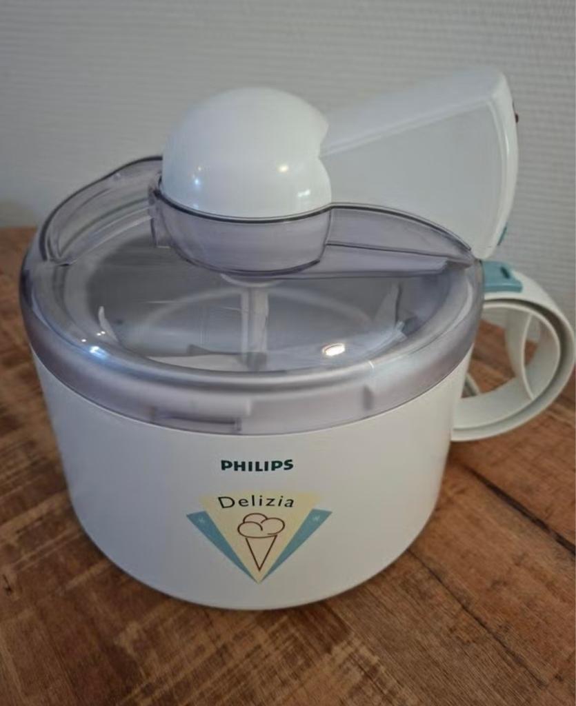 Philips Delizia IJsmachine - Maak zelf heerlijk ijs!, Ophalen of Verzenden, Zo goed als nieuw, Koelelement