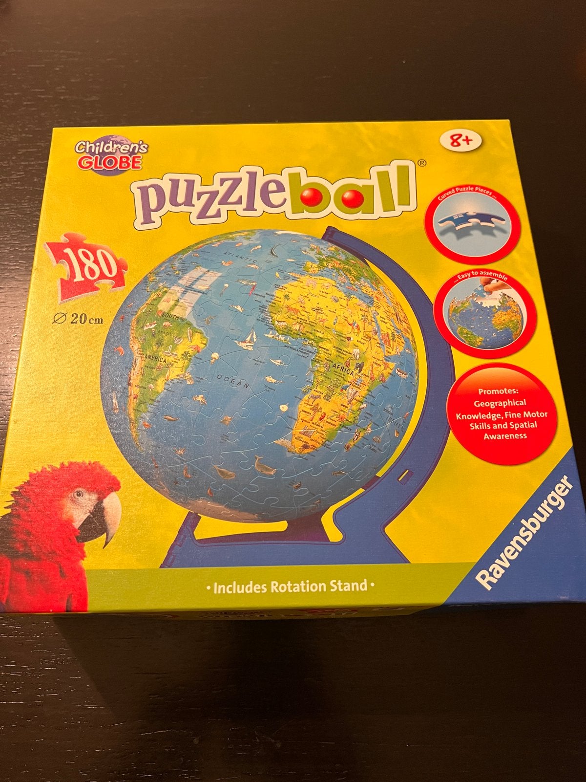Ravensburger Puzzleball Wereldbol 180 stukjes, Ophalen, Meer dan 50 stukjes, Zo goed als nieuw, 6 jaar of ouder