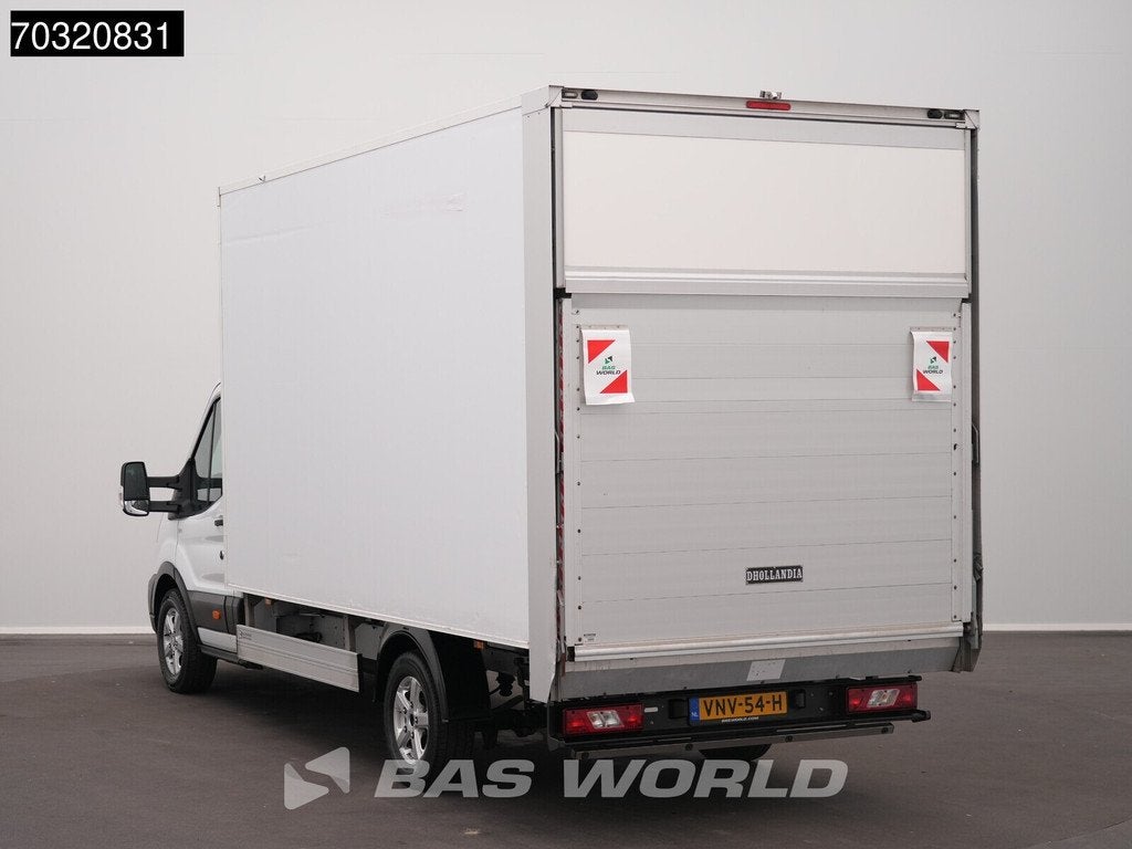 Ford Transit 130pk D'Hollandia Laadklep Zijdeur Bakwagen Cam, Auto's, Bestelauto's, Stof, Euro 6, 4 cilinders, Wit