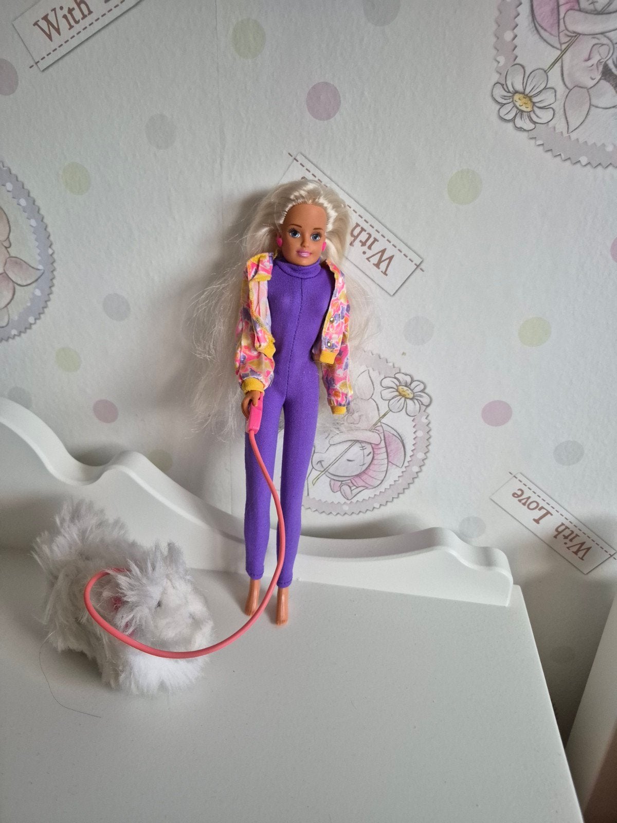 Vintage Barbie pop Mattel met lopende hond, Ophalen of Verzenden, Gebruikt, Barbie