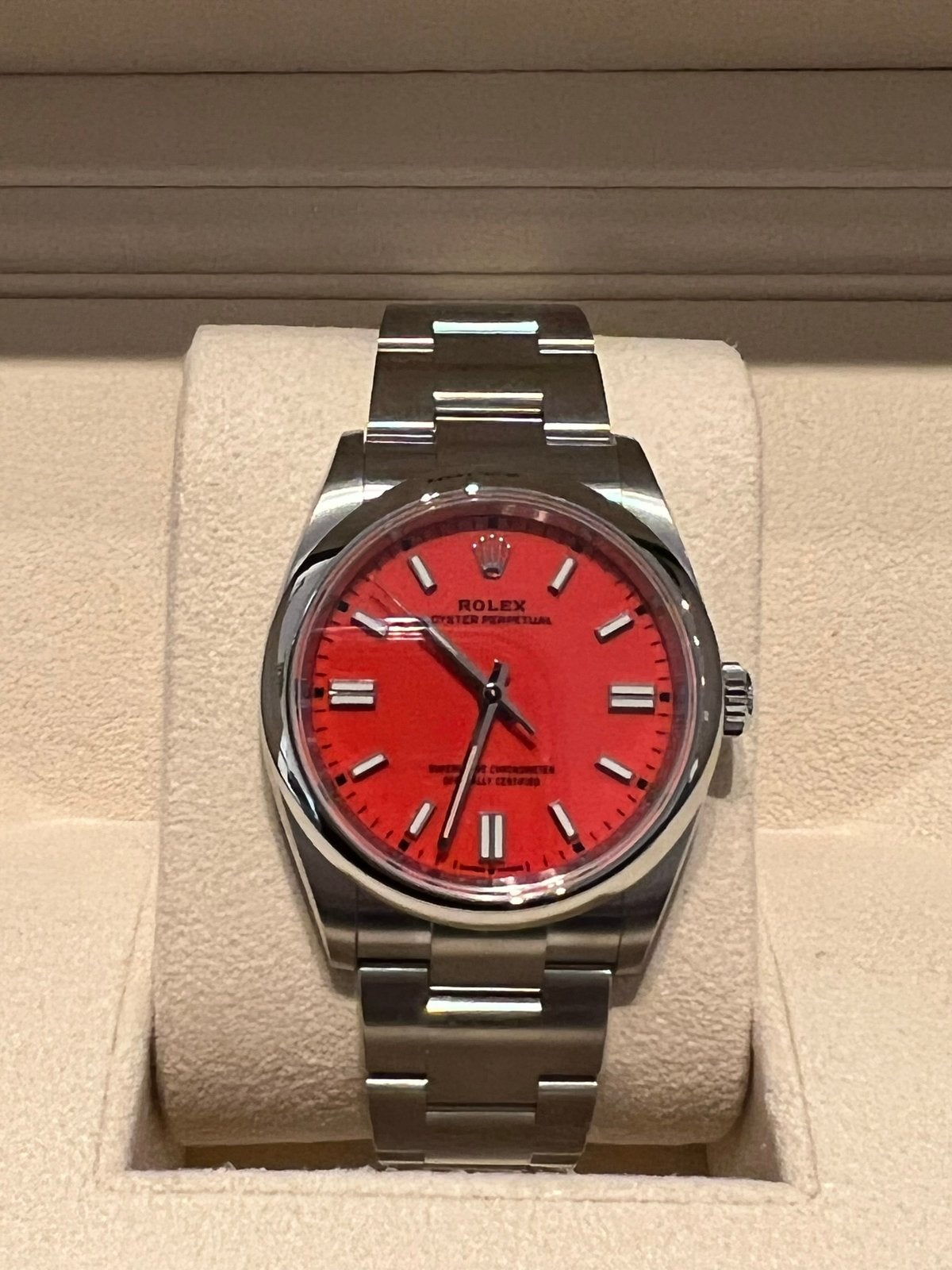 Rolex Oyster Perpetual 36mm “Coral Red” 126000 2022 Nieuw, Ophalen, Staal, Polshorloge, Nieuw