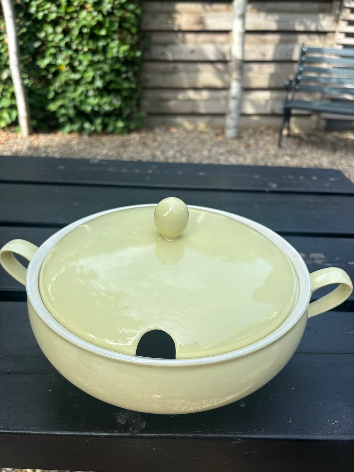Vintage Gele Soepterrine met Deksel petrus regout, Gebruikt, Keramiek, Vintage, Ophalen of Verzenden