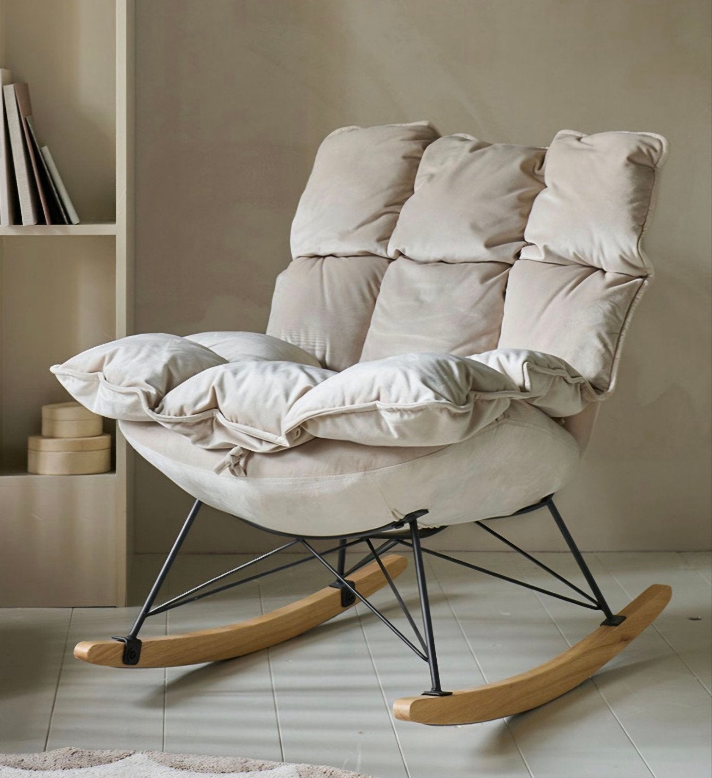 LUXE SCHOMMELSTOEL VOOR IN BABYKAMER, Beige, Overige typen, Nieuw, Ophalen of Verzenden