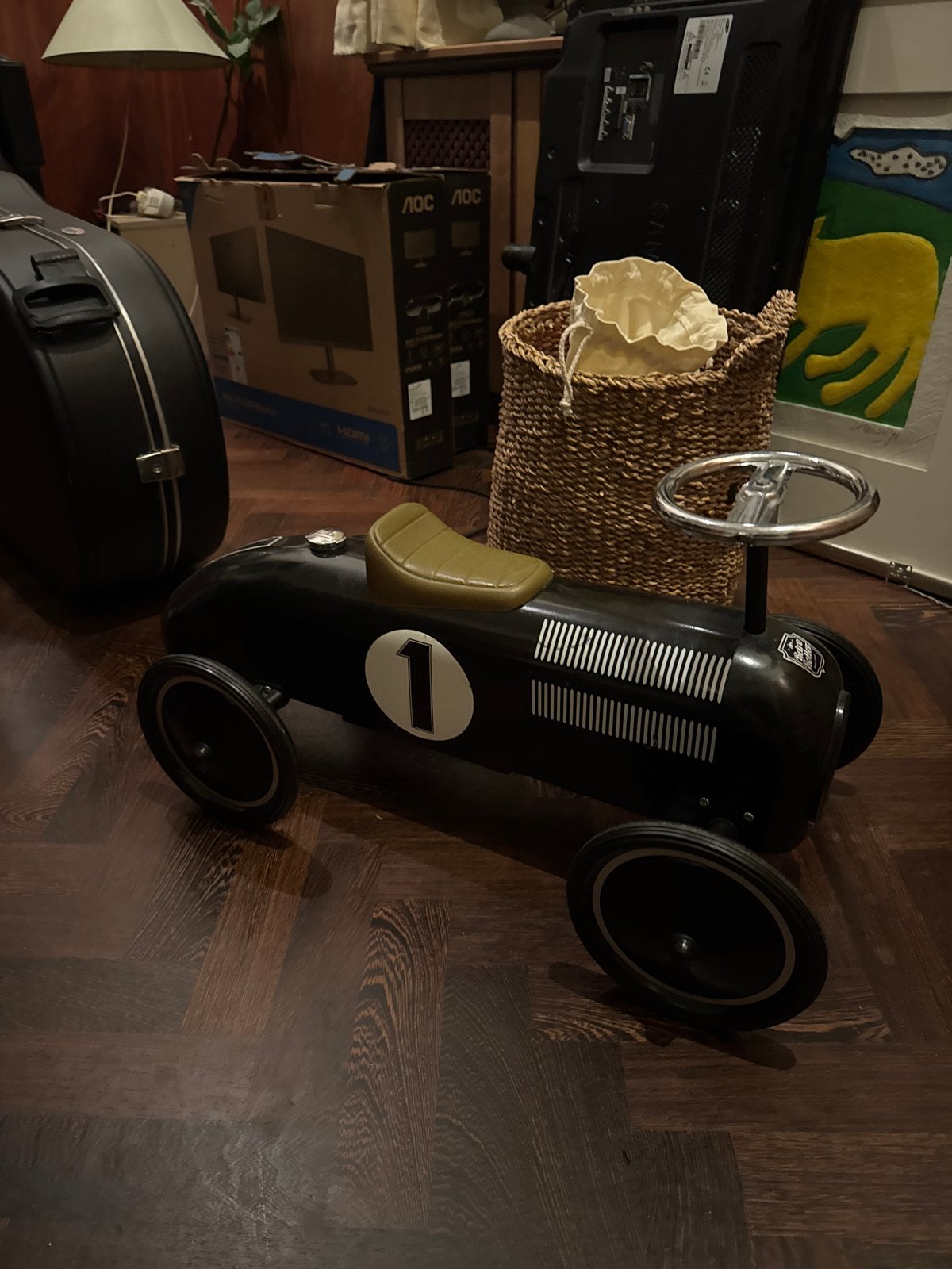 Retro Roller loopauto zwart - Vintage design, Ophalen of Verzenden, Zo goed als nieuw