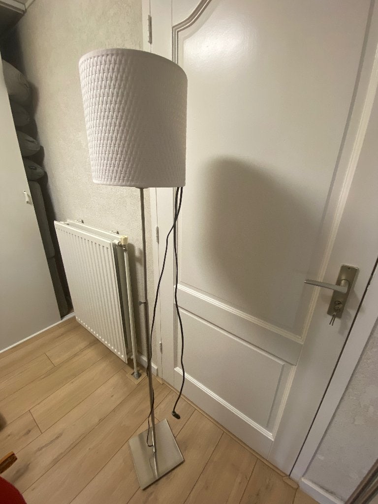 Set van 2 staande lampen: leeslamp en sfeerlamp, Ophalen, Gebruikt, E27 (groot), Textiel