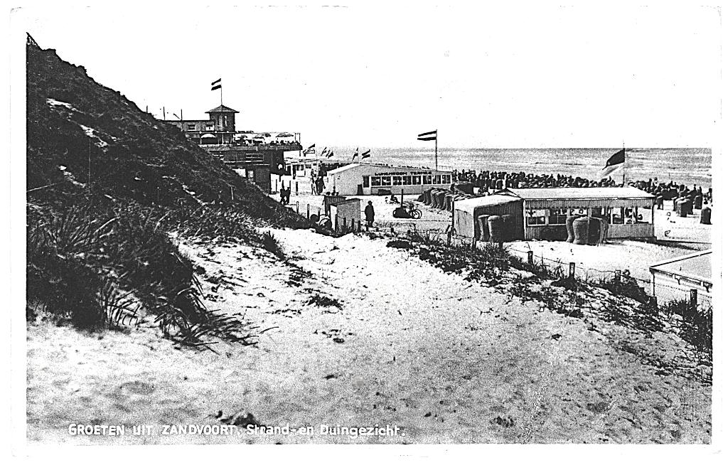 700041 Zandvoort 1933 Strand duingezicht LUNCHROOM TEAPLESNH, Ophalen of Verzenden, 1920 tot 1940, Gelopen, Noord-Holland