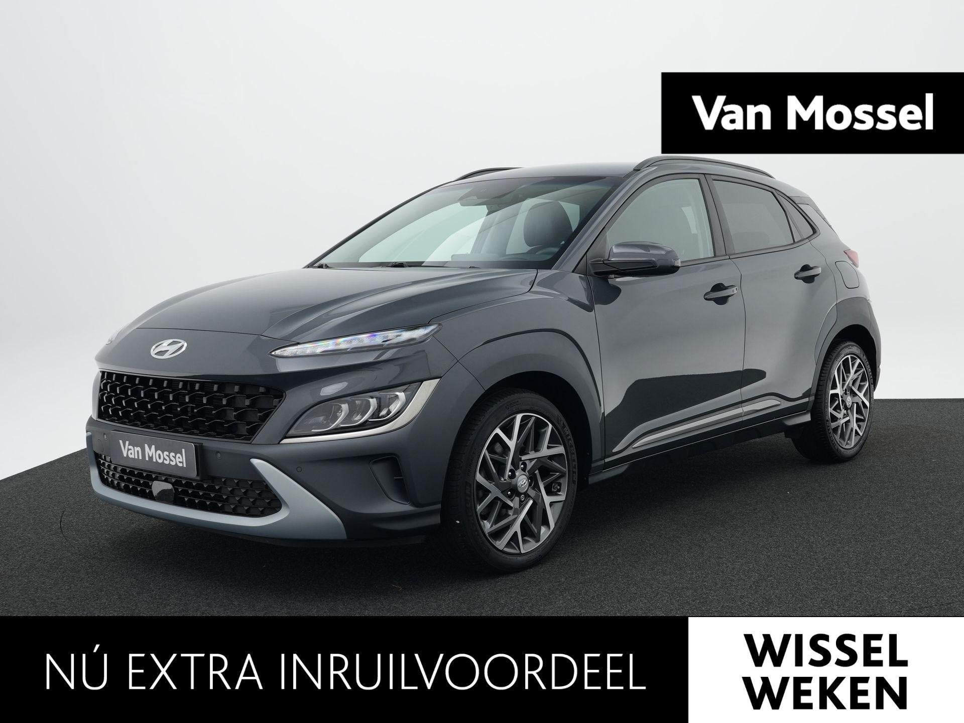 Hyundai Kona 1.6 GDI HEV Fashion | Camera | Head Up Display, Gebruikt, Leder en Stof, Bedrijf, SUV of Terreinwagen