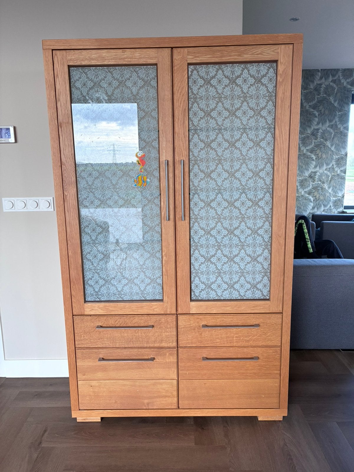 Servieskast / vitrinekast, Ophalen, Gebruikt, 100 tot 150 cm, Met lade(s)