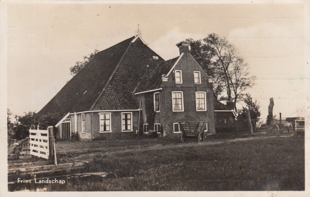 Friesch Landschap met Boerderij 1948, Verzenden, 1940 tot 1960, Gelopen, Friesland