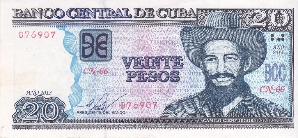 CUBA 20 PESOS 2013 MOOI BILJET, Ophalen of Verzenden, Overige landen