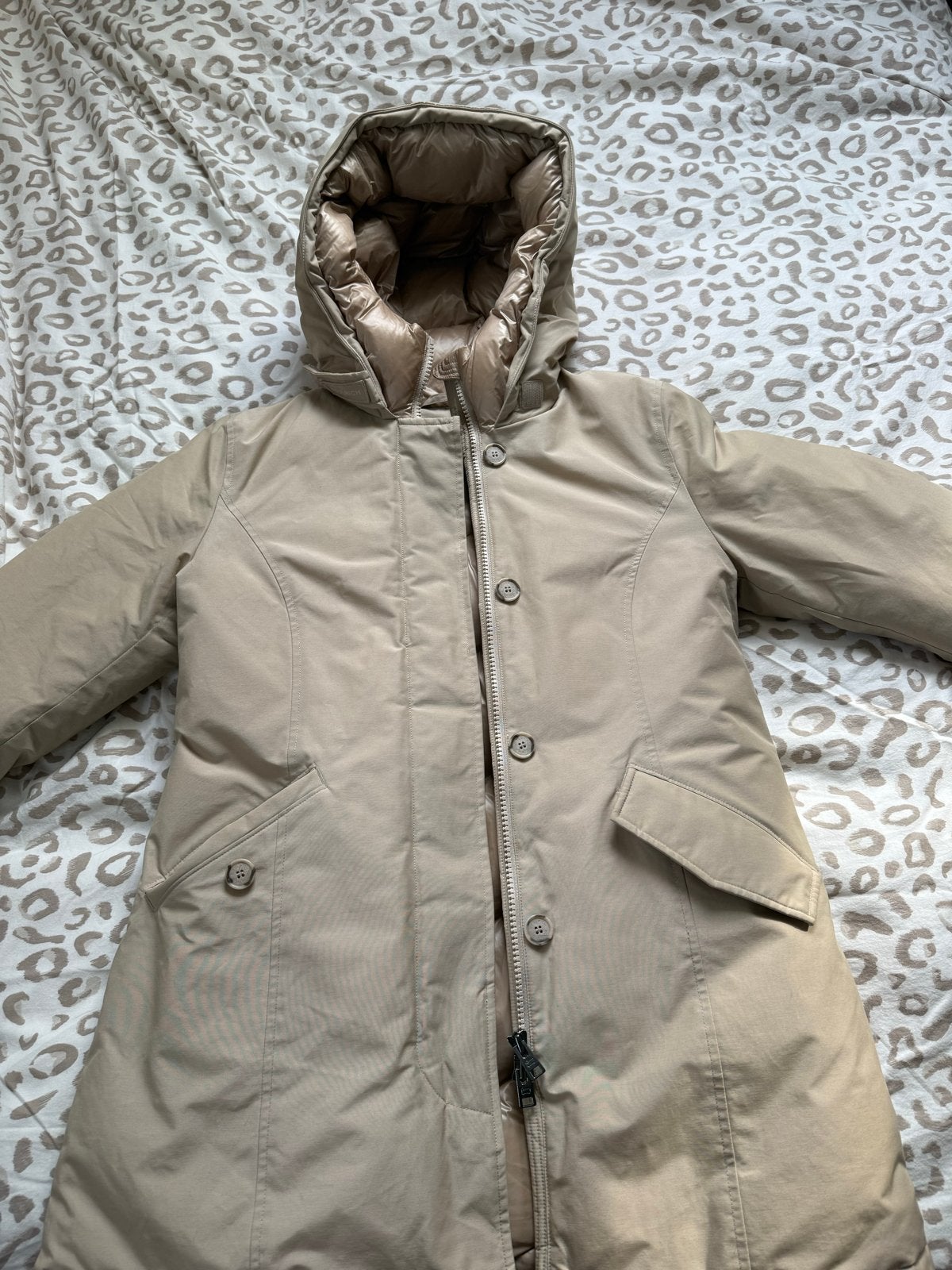 Woolrich Winterjas Dames XL - Zo goed als nieuw, Kleding | Heren, Ophalen of Verzenden, Zo goed als nieuw, Maat 56/58 (XL), Beige