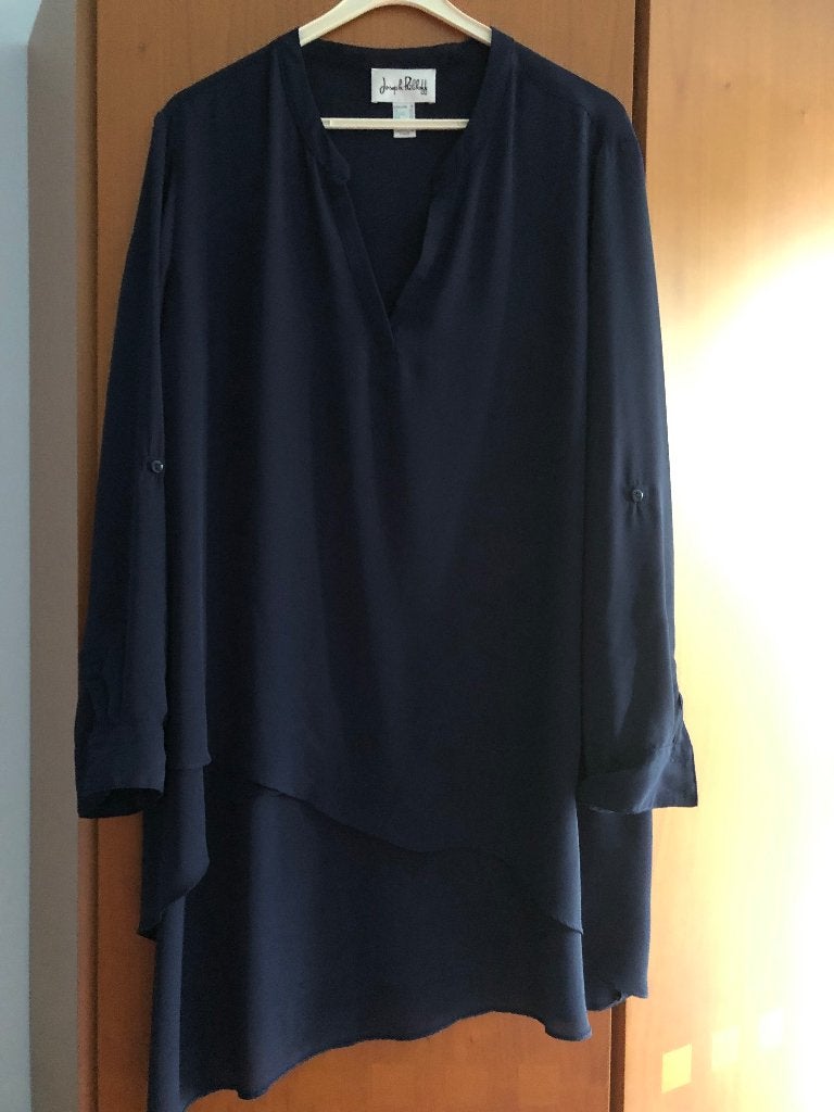 Lange donkerblauwe blouse maat 46 van Ribkoff, Ophalen, Blauw, Maat 46/48 (XL) of groter, Joseph Ribkoff