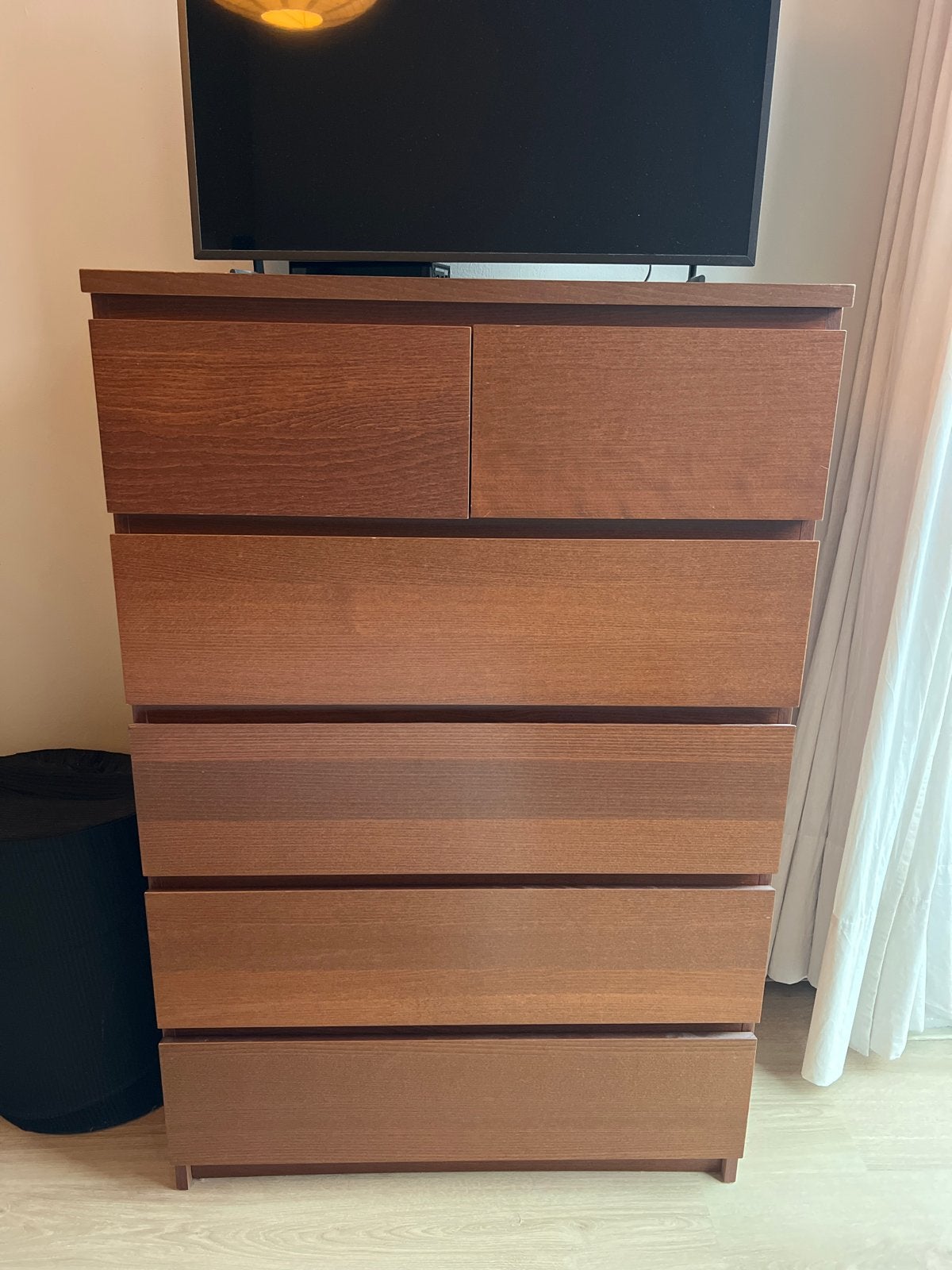 Houten ladekast Ikea Malm met 6 laden - Zo goed als nieuw, Ophalen, 5 laden of meer, 100 tot 150 cm, 50 tot 100 cm