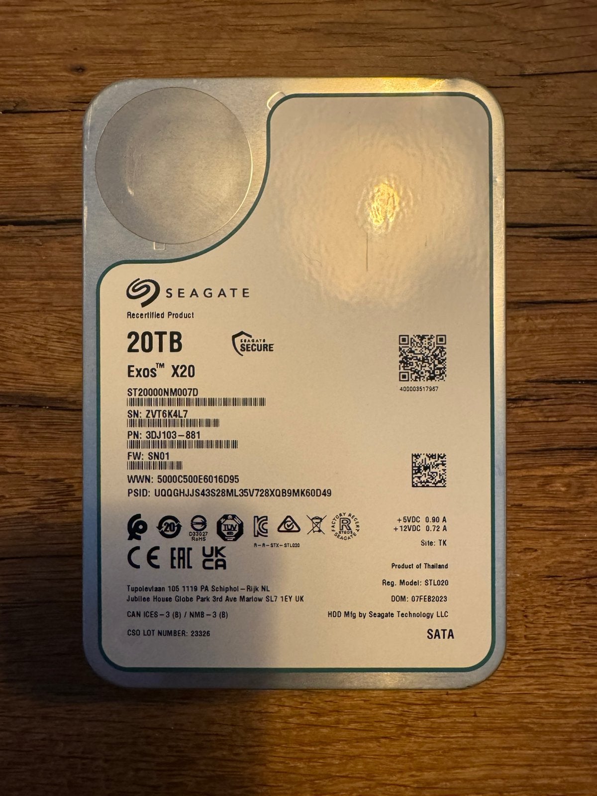 Meerdere Seagate Exos 20TB SATA drives, Computers en Software, Harde schijven, Desktop, Ophalen of Verzenden