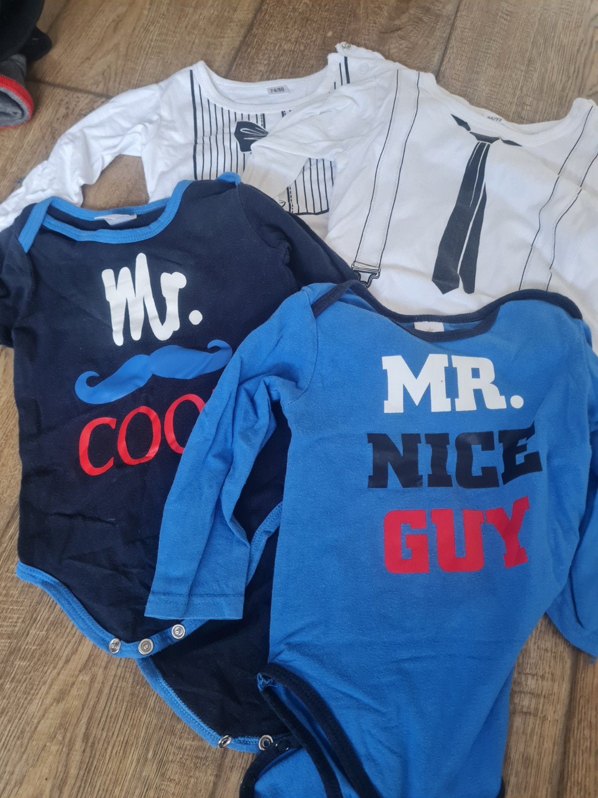 Leuke set van 4 baby rompertjes voor jongens, Ophalen of Verzenden, Gebruikt, Onbekend, Jongetje