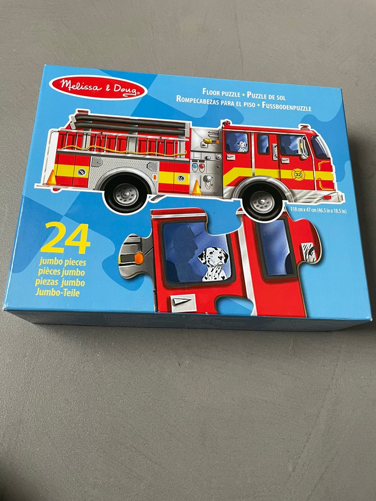 Melissaw&Doug brandweer vloerpuzzle 24 delig, Ophalen of Verzenden, 10 tot 50 stukjes, Nieuw