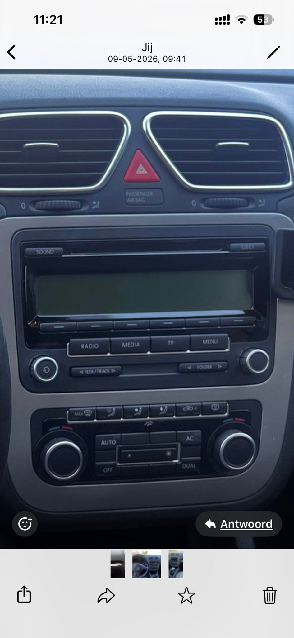 Volkswagen autoradio origineel, Auto diversen, Ophalen of Verzenden, Zo goed als nieuw