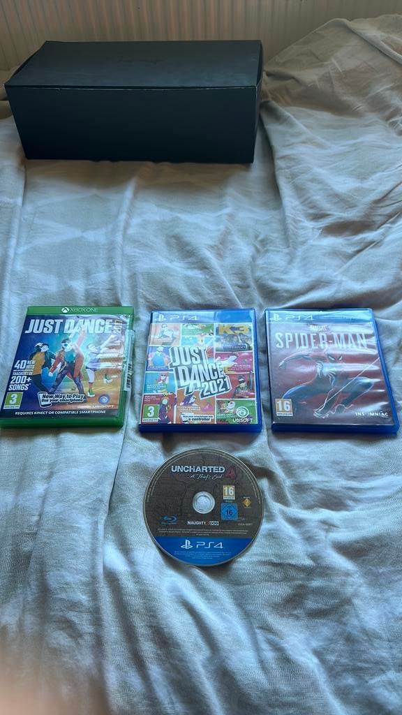 Te koop: 4 games – Spider-Man, Uncharted 4 & Just Dance, Spelcomputers en Games, 3 spelers of meer, Ophalen of Verzenden, Zo goed als nieuw