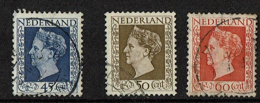 Nederland NVPH 487-489 gestempeld 4, Verzenden, Na 1940, Gestempeld