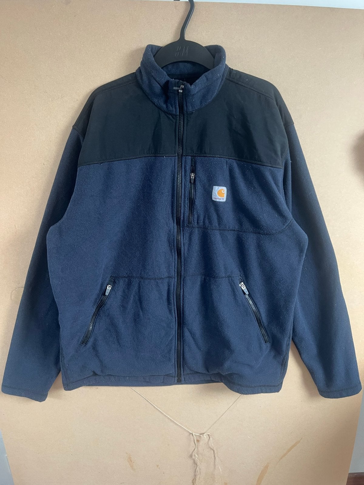 Carhartt Fleece XL Marineblauw Zwart Goede Staat, Ophalen of Verzenden, Gedragen, Maat 56/58 (XL), Blauw