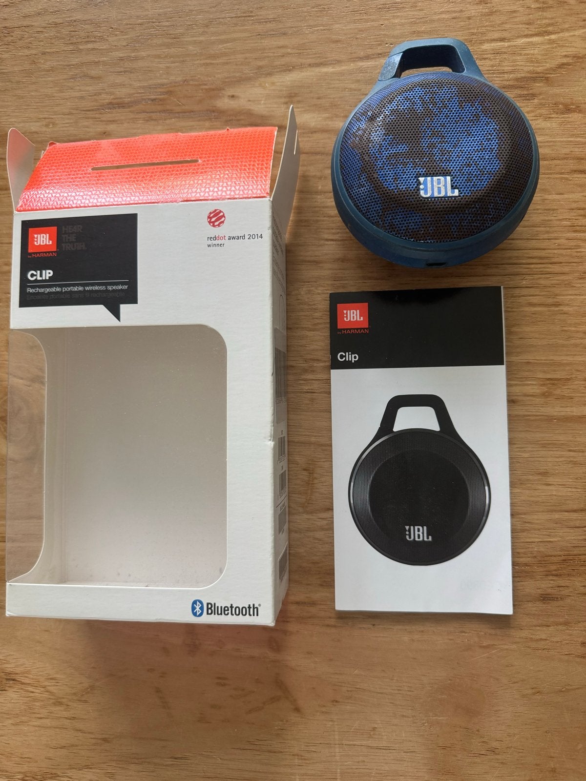 JBL Clip Draagbare Bluetooth Speaker - Blauw, Gebruikt, JBL, Ophalen of Verzenden, Draagbare speaker