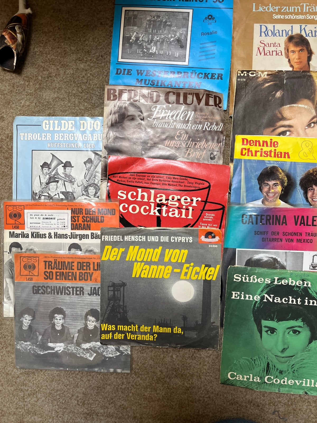 Grote collectie Duitse schlager singles (vinyl), Ophalen, Gebruikt, Overige genres, Single