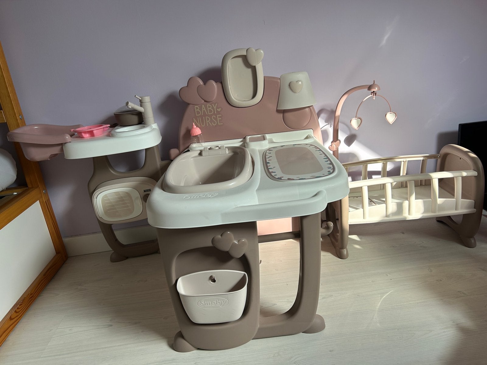 Smoby Baby Nurse Poppen Verzorgingstafel met Wiegje, Kinderen en Baby's, Ophalen, Zo goed als nieuw, Babypop