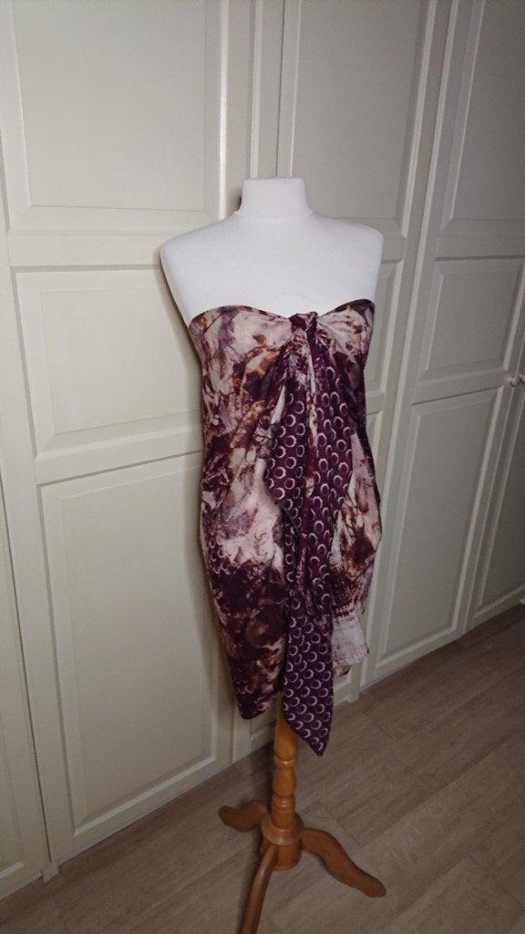 Diverse pareo sarong sauna omslagdoek extra breed bruin&geel, Gerry weber, Ophalen of Verzenden, Zo goed als nieuw, Overige typen