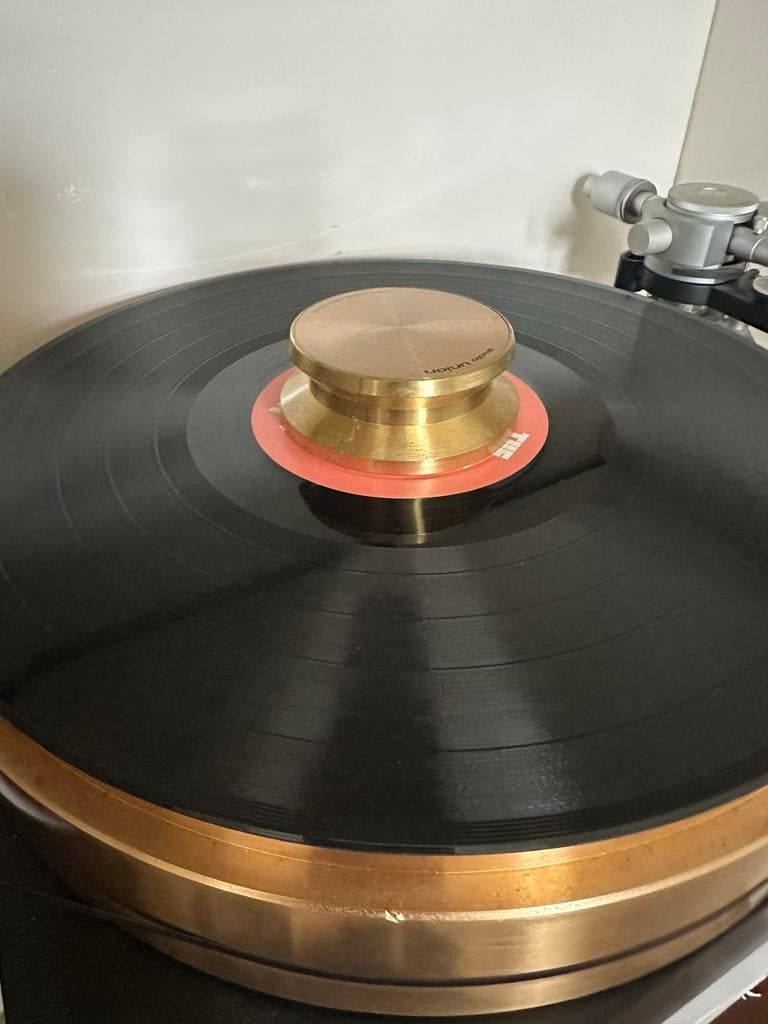 Micro Seiki / Audio Union ST-10 Gunmetal Platengewicht/Puck, Ophalen of Verzenden, Gebruikt, Platenspeler-onderdeel, Overige merken