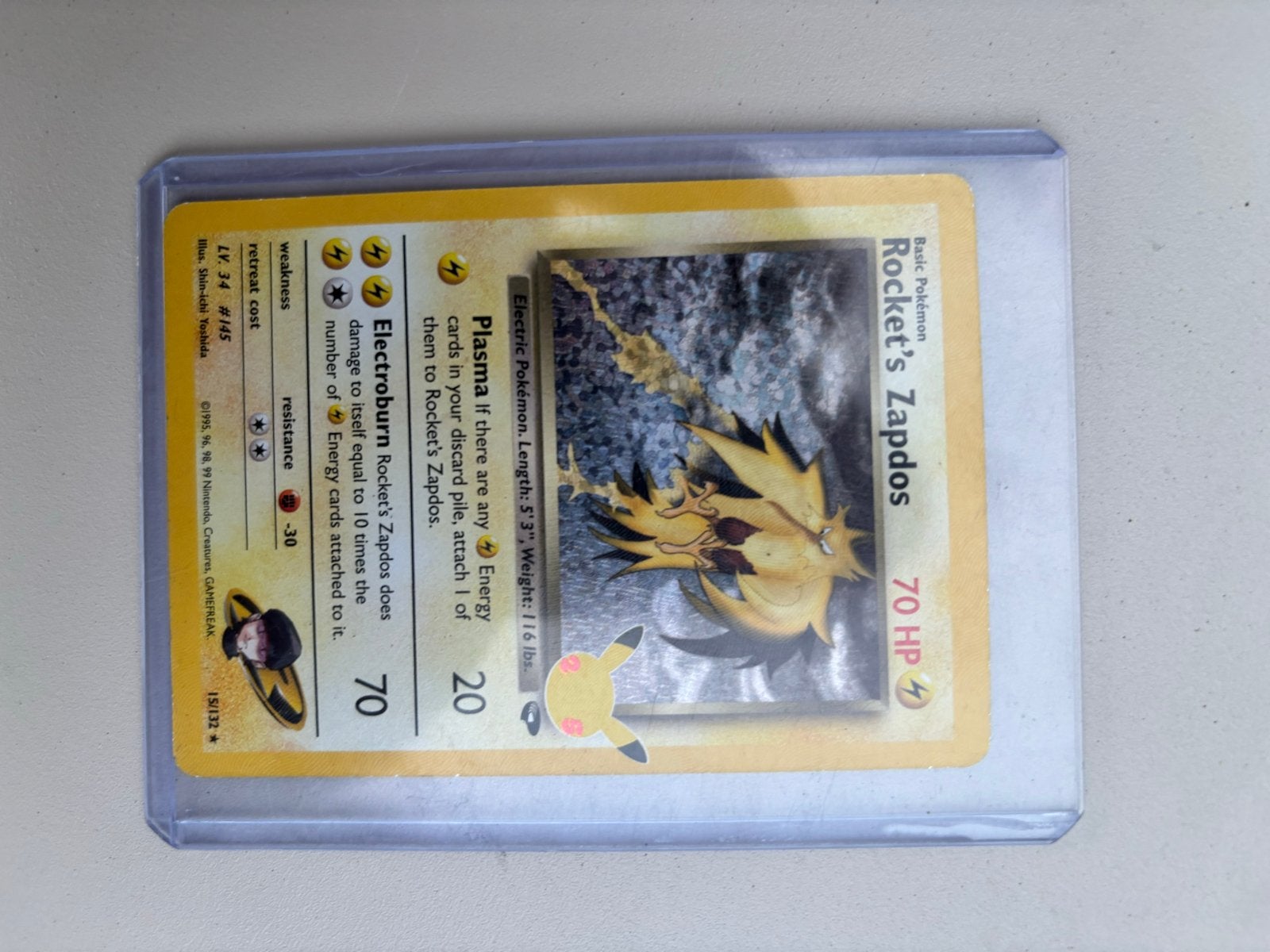 Rocket's Zapdos Pokémon kaart (15/132) - Zo goed als nieuw, Ophalen, Zo goed als nieuw, Losse kaart
