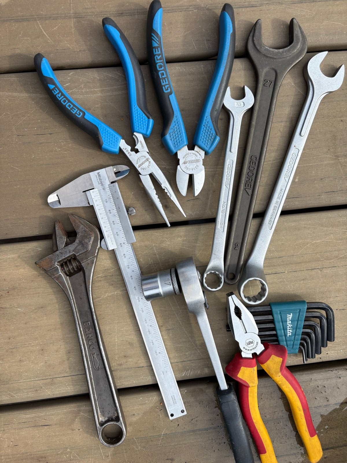 Gereedschapset: Gedore, Wiha, Bahco, Makita, Mitutoyo, Ophalen of Verzenden, Gebruikt, Gereedschapsset, Gedore